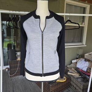 Kenar Merino Wool Zip Up Jacket Gray Black XS